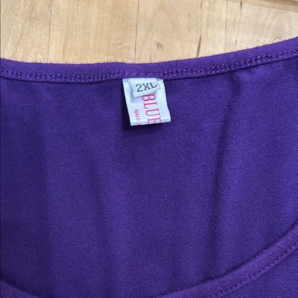 HAWAIIAN FLORAL SUNDRESS DRESS PLUS 2X PURPLE BLACK WHITE SCOOP-NECK STRETCH - Picture 7 of 11